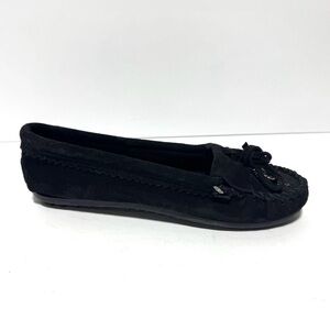 Minnetonka Womens Kilty Hardsole Slippers Black Size 6 M
